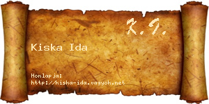 Kiska Ida névjegykártya