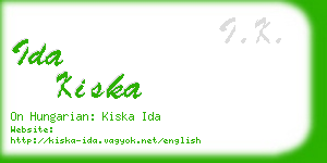 ida kiska business card
